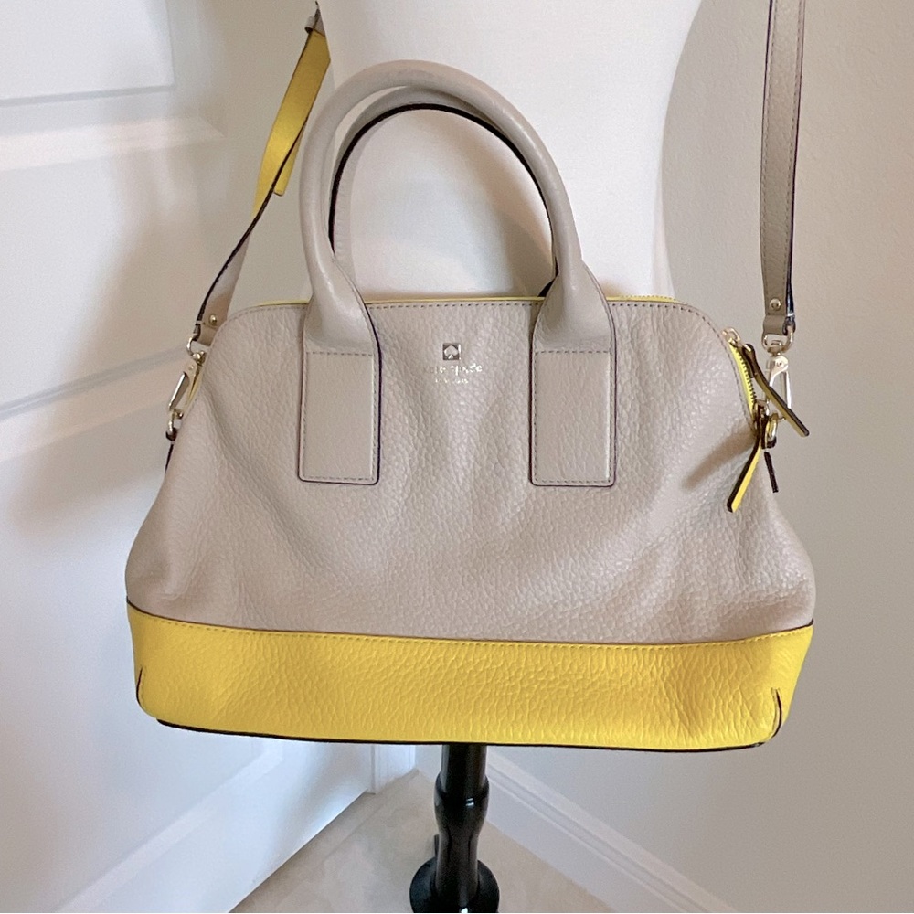 Kate Spade satchel Southport Avenue Jenny color block yellow and tan